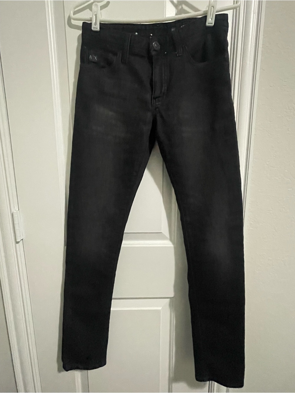 Armani Exchange A|X J14 Men's Skinny Jeans Size 28 Faded Black Stretch Denim